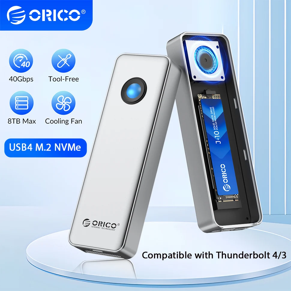 

ORICO USB4 M.2 NVMe Enclosure 40Gbps High Speed M2 SSD 1TB 2TB External HD Case Hard Disk Storage Box Compatible Thunderbolt 4/3