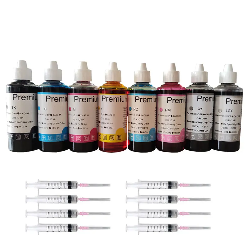 Kit de tinta de tinte de repuesto Premium CLI-65 CLI65 de 8x100ML para impresora Canon 65 CLI65PIXMA Pro-200 PRO200