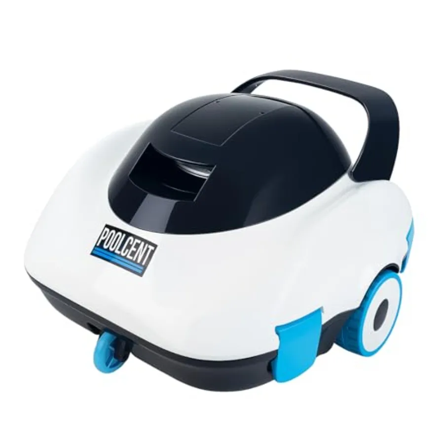 

Robotic Pool Cleaner for above ground and in ground pools up to 870 sq.ft, ABS plastic body, black color, cordless design with
