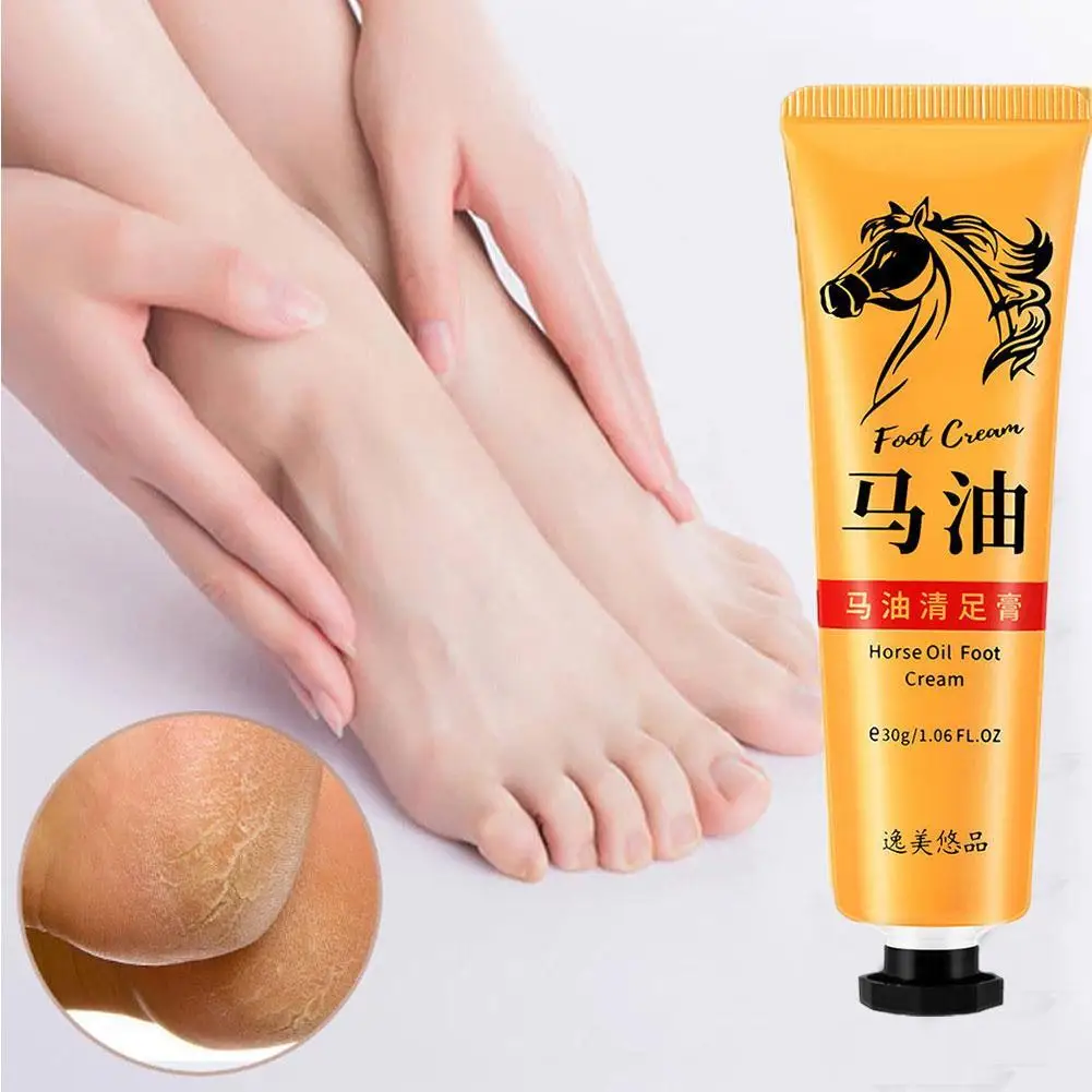 Anti Crack Foot Cream Heel Cracked Repair Horse Oil 30g Cream Dead Care Skin Hand Callus Feet Smooth Anti-Drying Skin Remov W4G8