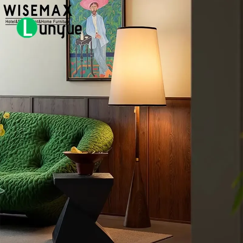 French Medieval Style Solid Wood Floor Lamp High Quality Home Decoration Living Room Night Light Vintage Furniture
