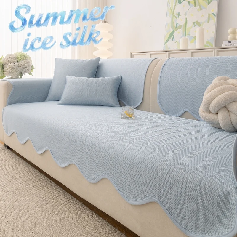 

Summer Ice Silk Sofa Cover Non-slip Sofa Mat Pad Cooling Irregular Couch Slipcover for Living Room Decor 쇼파패드 Tapis De Canape