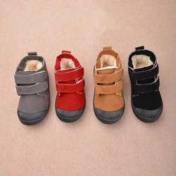 New Trendy Kids Outdoor Warm Short Shoes Winter peluche stivaletti in pelle scamosciata bambini comode Sneakers da neve EY8259