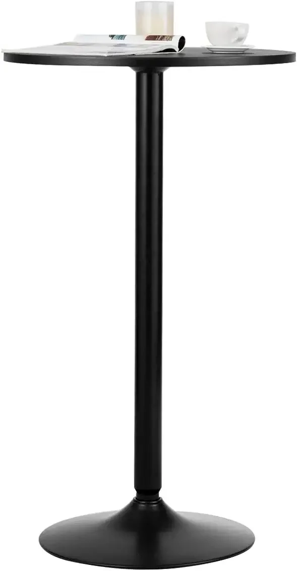 Bar Table 24-Inch Round Top 40-Inch Height Modern Style Standing Circular Cocktail Table Suitable for Living Room