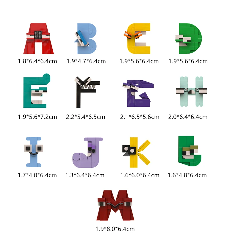 Alphabet ABC Letters Building Block Kit Uppercase 26 A-Z Recognition Assmble Educational Brick Model Toys for Children Gift