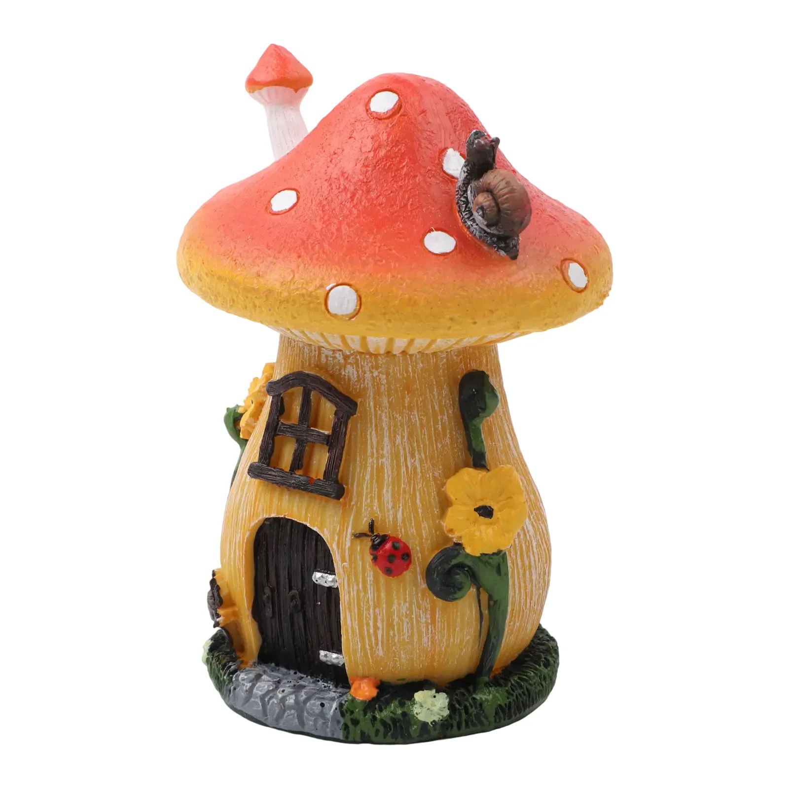 

Lovely Flower Fairy Ornament Paired with Unique Mushroom House and Adorable Pets for an Enchanting Outdoor Scene
