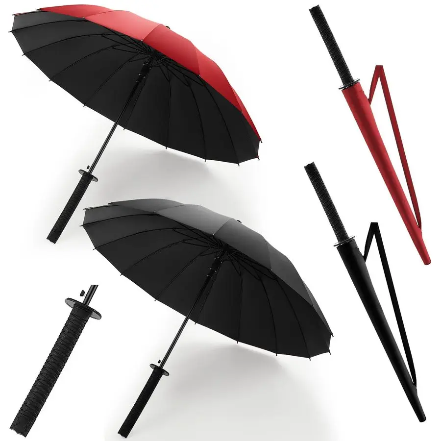 

Umbrella Semiautomatic Katana Sword Umbrella Gifts for Men Women Cosplay Windproof Sun and Rain Protection Outdoor