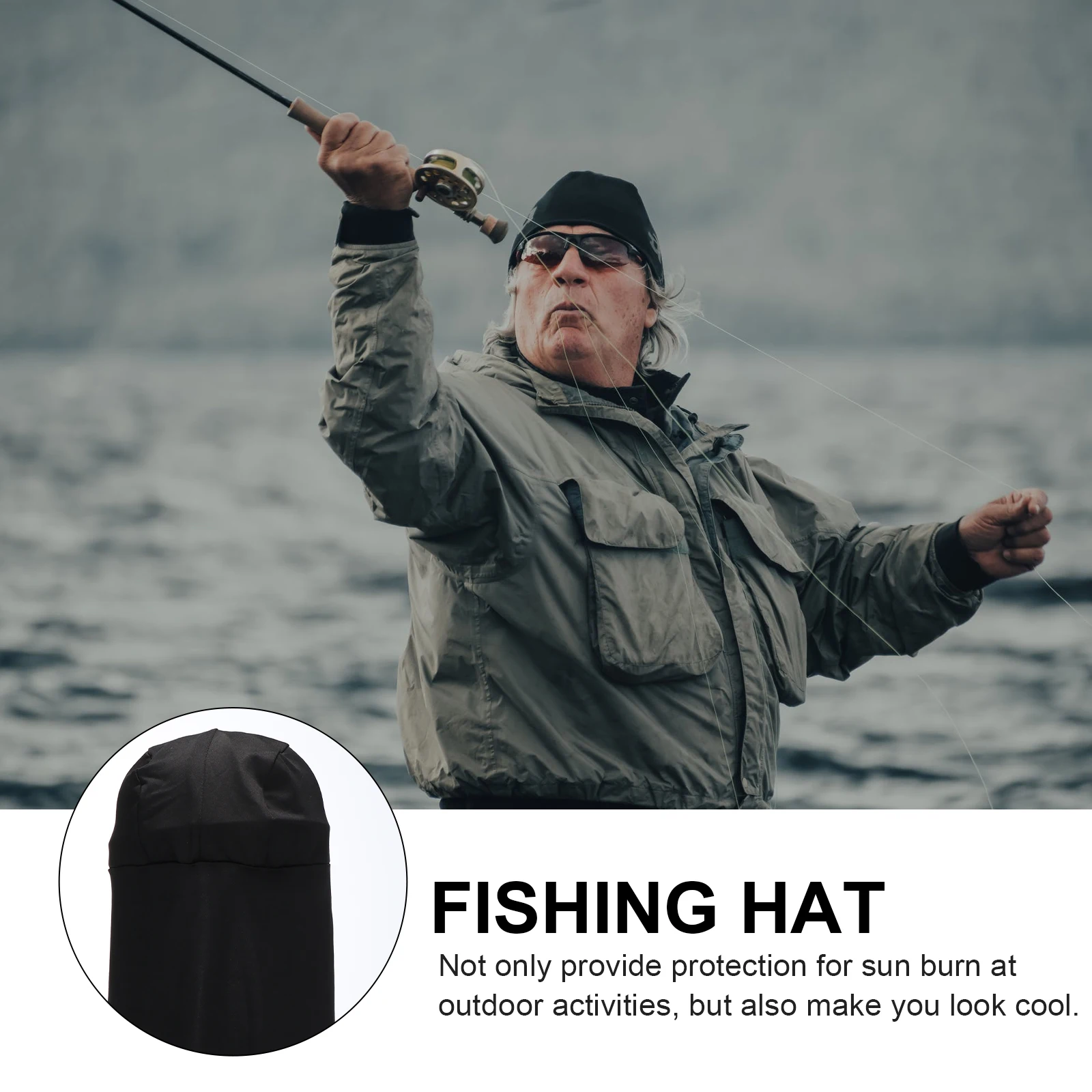 

UV proof Sun shading Hat Lightweight Silk Fabric Summer Sports Leisure Fishing Outdoor UV Protection Long Tail Hat