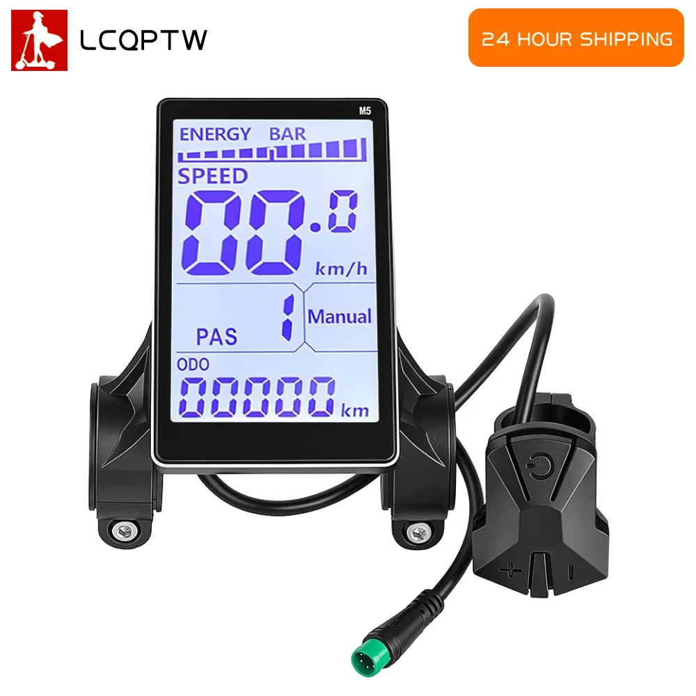 M5 LCD Display Screen 24V 36V 48V 60V for Ouxi V8 C80 H9 Q8 Fat Tire E-Bike 5Pin Speed Meter Replacement Spare Parts Accessories