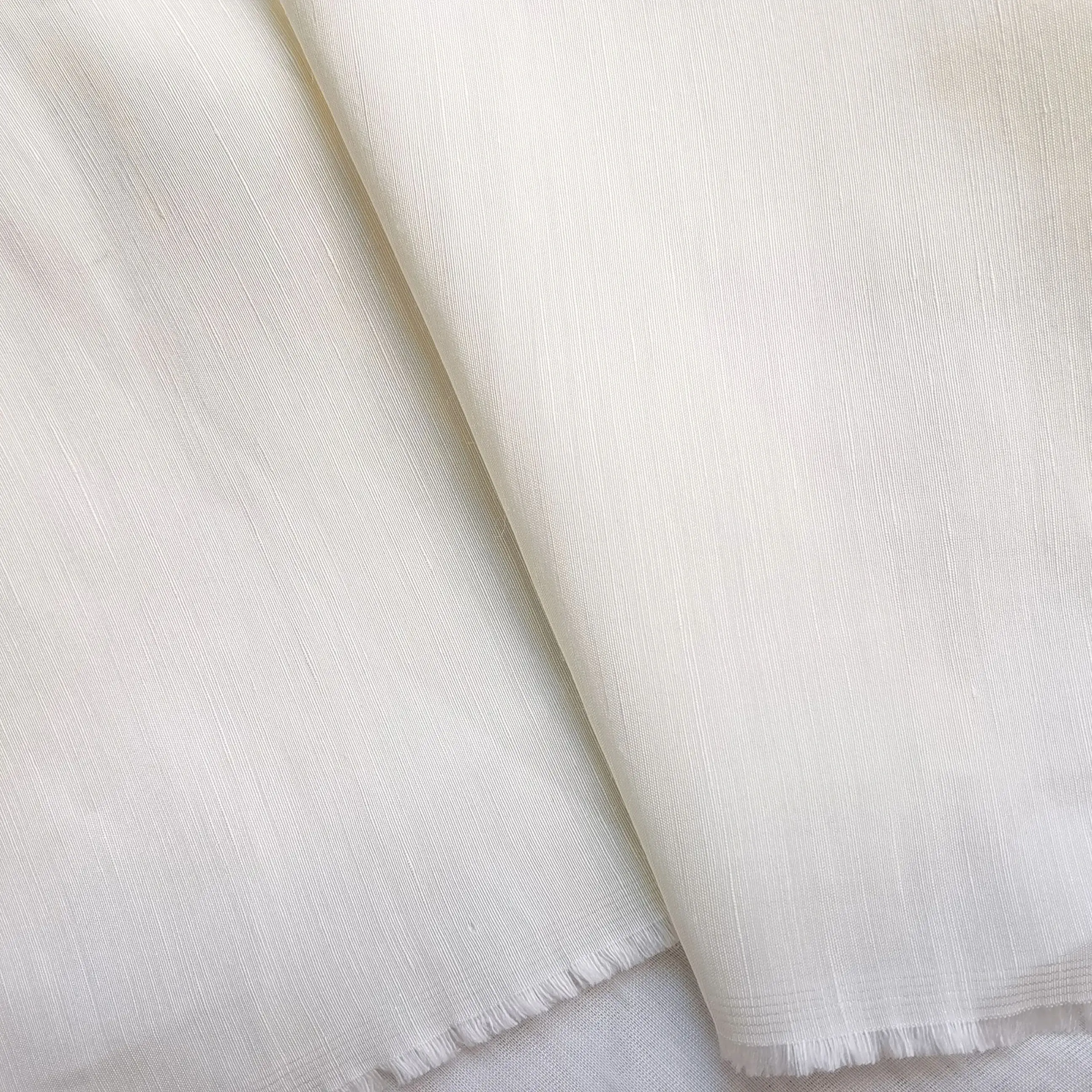 50cm*113cm Natural White Slub Silk Linen Gauze Fabric Soft For Clothing 25.8 momme Heavy