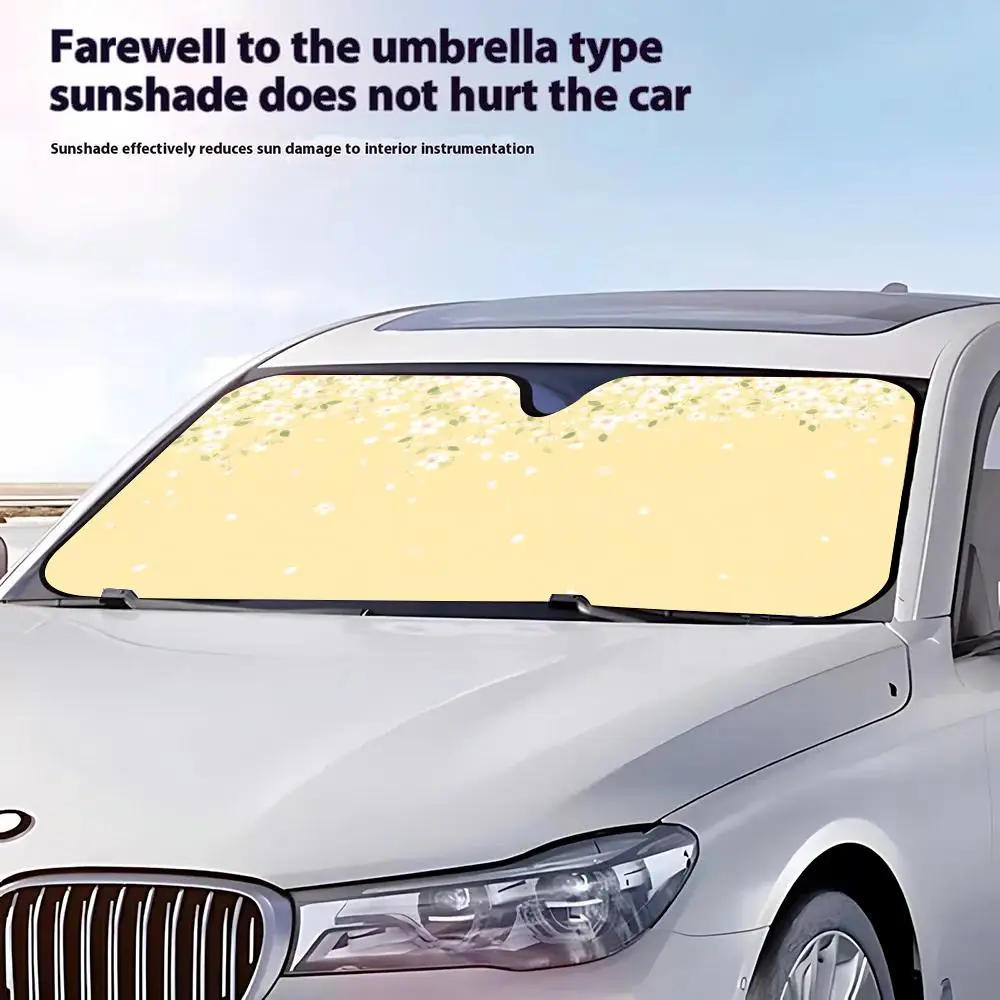 Vibrant Blooming Florals Sun Visor Retractable Car Sun Visor Anti-Glare UV Protection Front Window Sunshade