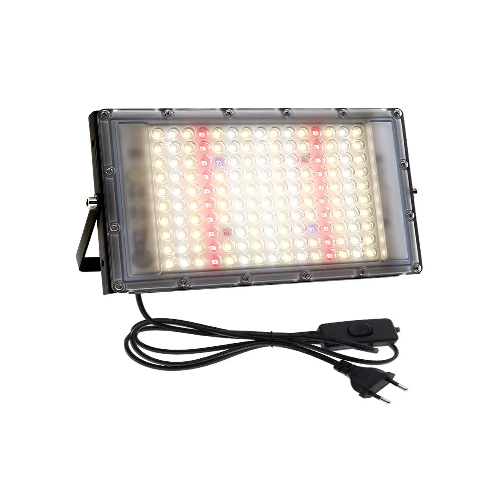 

Full Spectrum 380-840nm Sunlight Growth Light LED IP65 50W 100W 300W Plant Grow Light with EU US Plug for Indoor greenhouse