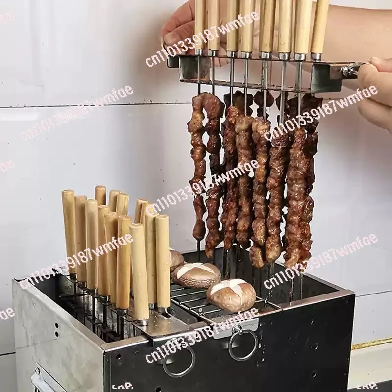 

Smokeless Hanging BBQ Grill, Stainless Steel Barrel Smoker for Indoor Outdoor Skewer Meat Roasting Yard Patio