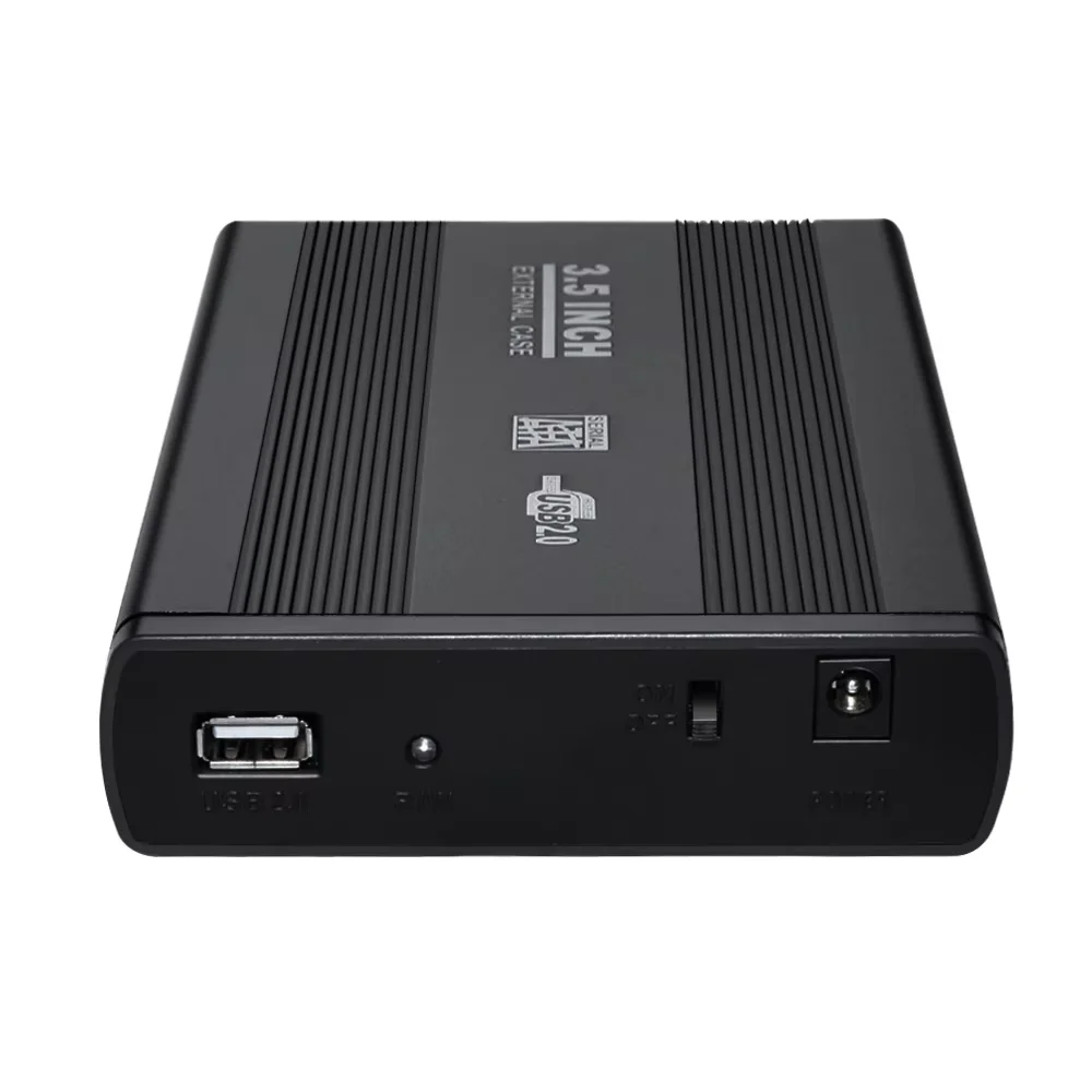 NEW 3.5 Hard Drive Case for 3.5-inch SATA SSD HDD USB 2.0 Hard Drive Protective Cover Black  External Hard Drive Enclosure
