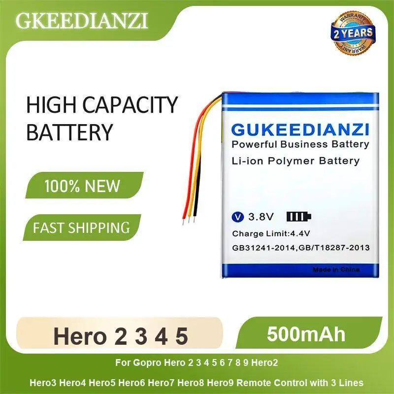Аккумулятор для камеры Gopro Hero 2 3+ 4 5 6 7 8 9 10 11 12 Hero+ HWBL 1 Plus PR-062334 CHDHA-301 AHDBT-401 AHDBT-501 Фото №4