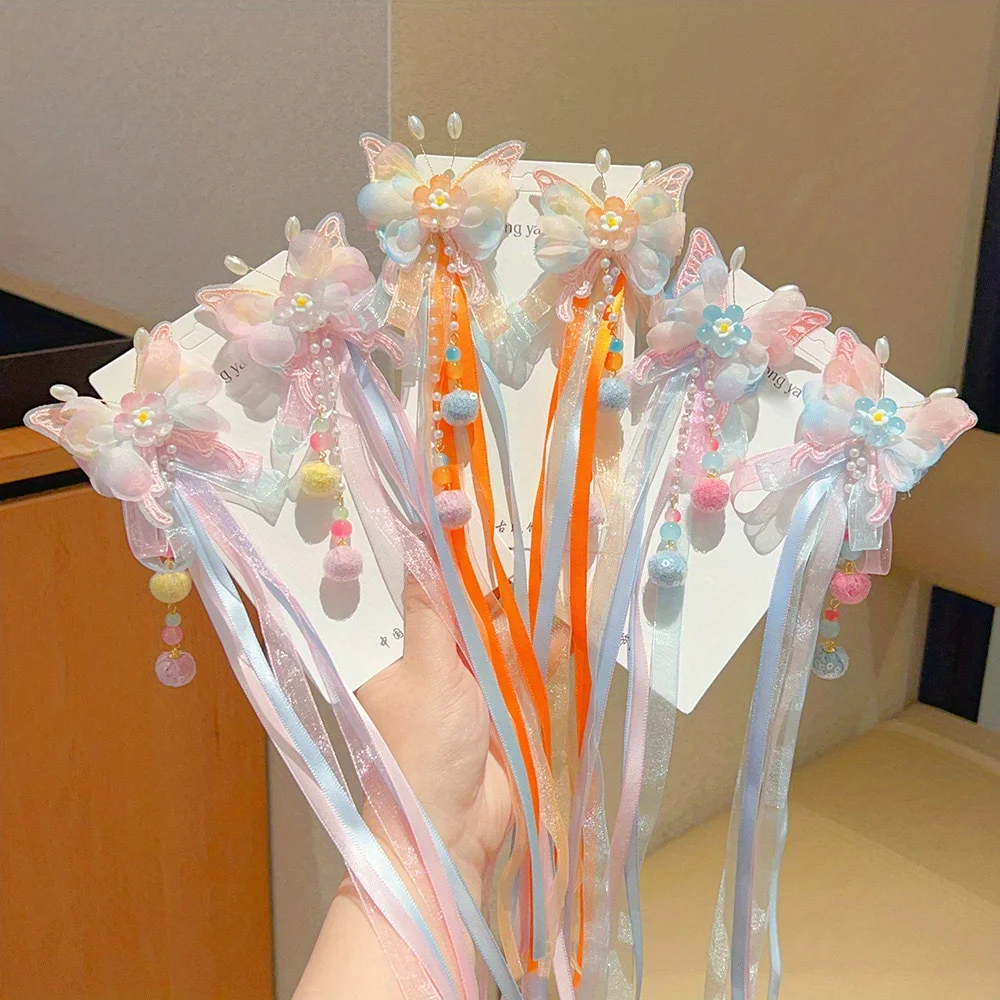 

Традиционные китайские заколки для волос с кисточками — заколки для волос Fairy Step-Shake для ханьфу | Идеальный подарок для девочек