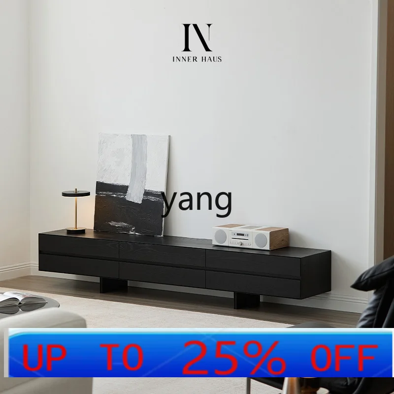 

LH floor TV cabinet storage storage integrated household black light luxury ash solid wood cabinet