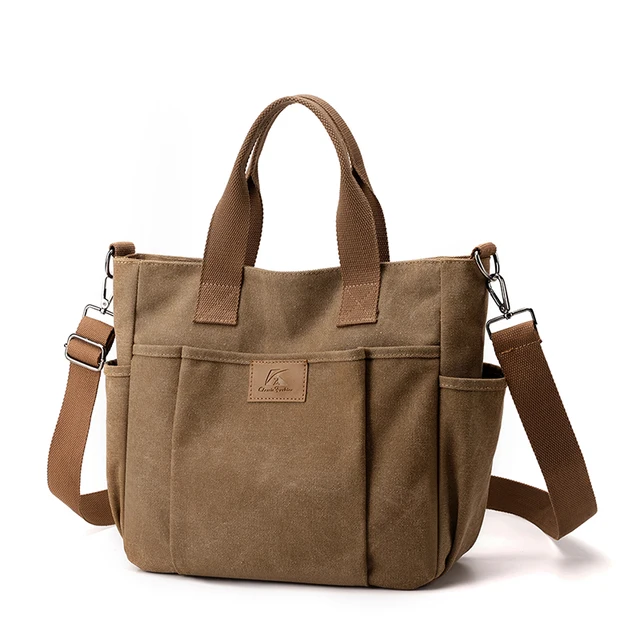 Torba z górnym uchwytem o dużej pojemności dla kobiet torba na ramię typu crossbody Vintage płócienna damska torba typu Tote Messenger torba damska torebka podróżna