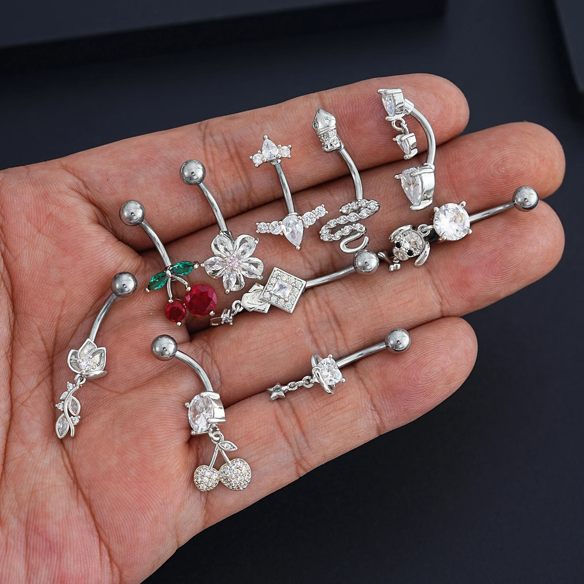 1 Stück Reverse Bar Herz Bauchnabelpiercing Nombril für Frauen Gold Rosa Kristall CZs Gebogene Bauchnabelpiercings Schmuck – Detail 18
