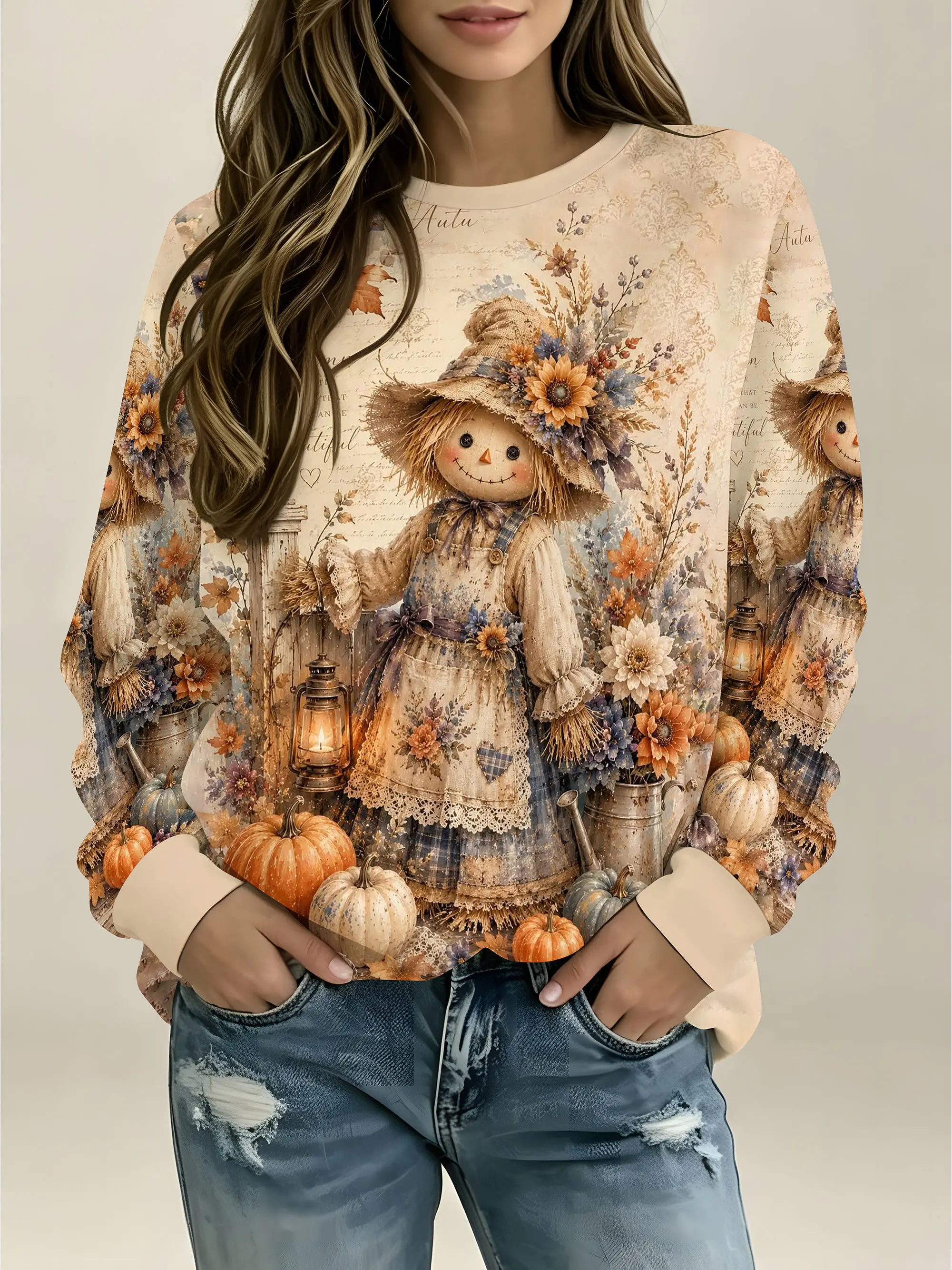 Women's Crew Neck Sweatshirt C - Women'S Fashion Sweatshirts ulasan dan harga