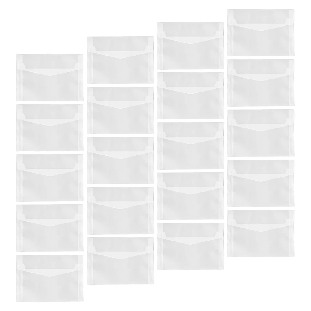 

20Pcs Clear Envelopes Translucent Paper Cards Wrapping Storage Gift Card Envelopes Simple Generous Design Easy To Seal