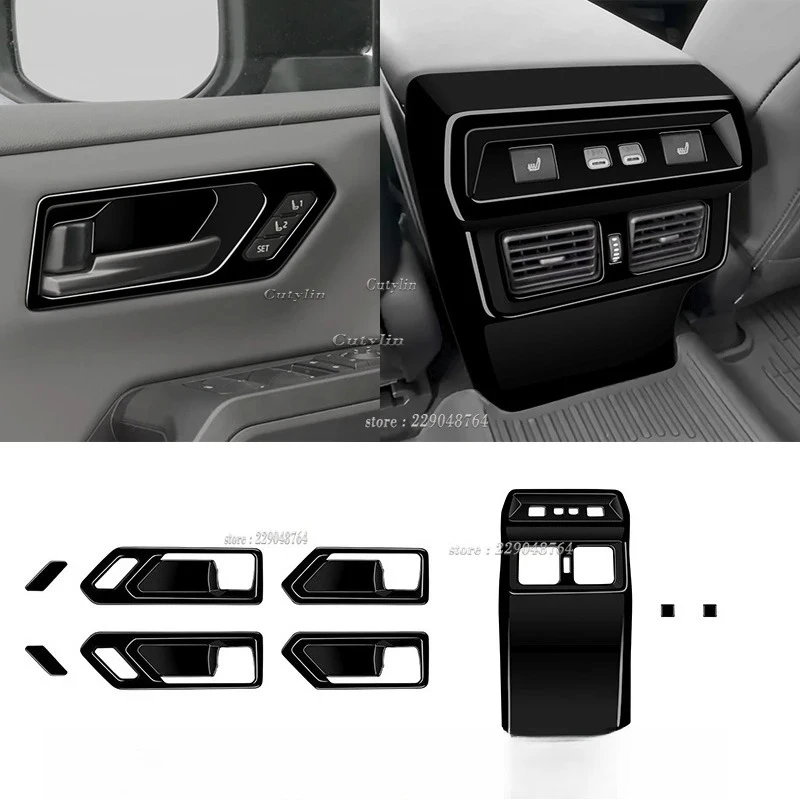 

For Toyato Rav4 RAV 4 2026 2027 ABS Black Inner Door Bowl Sticker Rear Air Condition Vent Outlet Decoration Cover accessories
