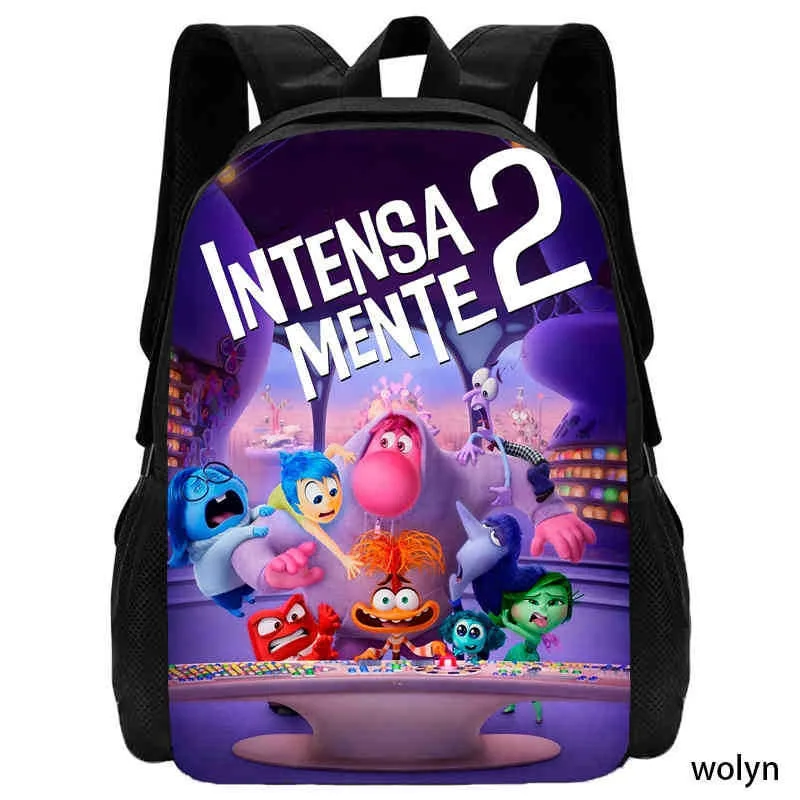 Disney Movie Inside Out 2 Anime Figure Print Backpack Student Large Capacity Stationery Storage Schoolbag for Kid Student Gifts