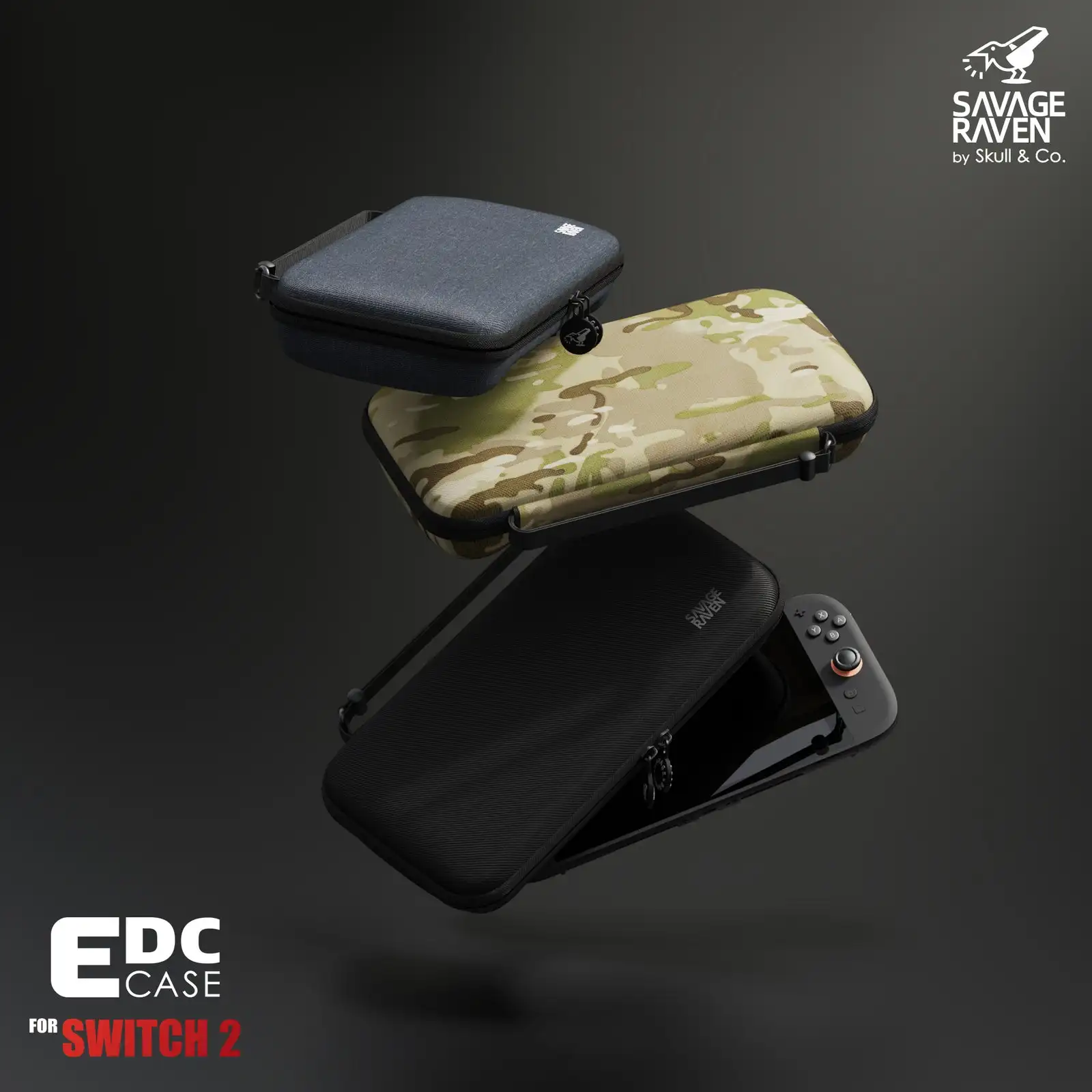 savage-raven-by-skull-co-edc-キャリングケース-for-nintendo-switch-2-ポータブルハードシェル-8ゲームカードスロット収納バッグ-for-ns2