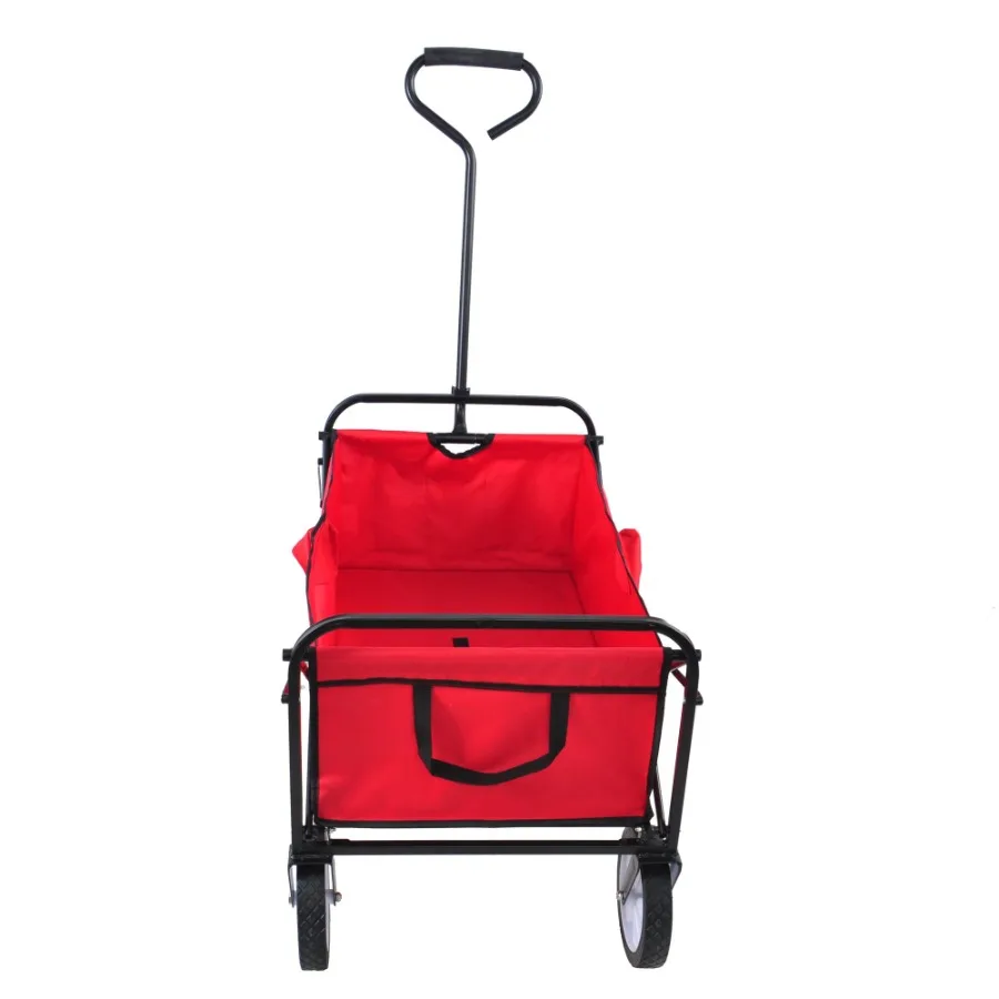 Opvouwbare wagen Tuin Winkelen Strandwagen Rood