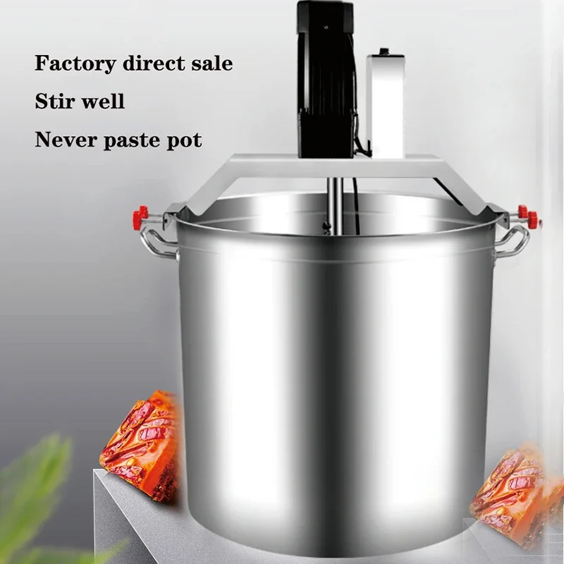 Hot Pot Bottom Material Máquina de fritar, pequeno comercial automático Stir Fry Mixer, Food Mixer, 140L