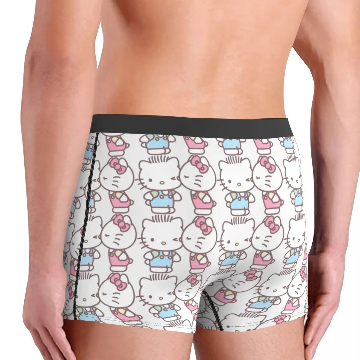 Hello Kitty Cartoon Bella biancheria intima maschile Mutandine Stampa Boxer elastici Pantaloncini di qualità Slip Taglie forti