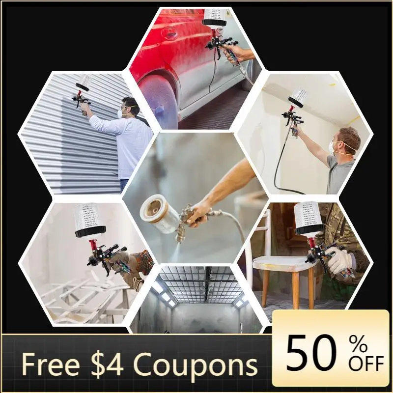 Sutu 5800 Pneumatic Spray Gun 1.3mm Stainless Steel Spray Nozzle 600ml Pot Car Furniture Spray Paint Clear Atomization