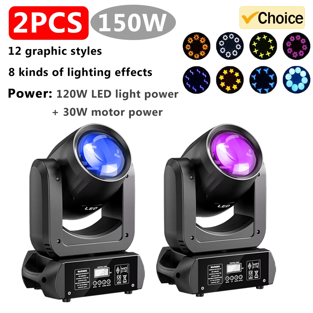 CHEGIT 1/2/4PCS Mini Beam Moving Head Licht 150W LED Spotlight 120W Weiß LED 6+12 Prisma-Effekt DMX 12CH 540 ° Pan 180 ° Neigbare Bühnenbeleuchtung für Disco, Bar, DJ, Nachtclub, Hochzeit, Party,
