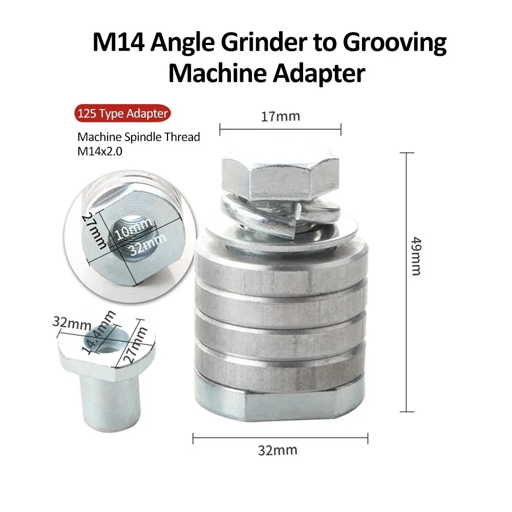 

1Pcs Lock Nuts Slotting Angle Grinder Adapter Conversion Kit 100/125 Type Grooving Machine Adapter M14 M10 Power Tool Accessory