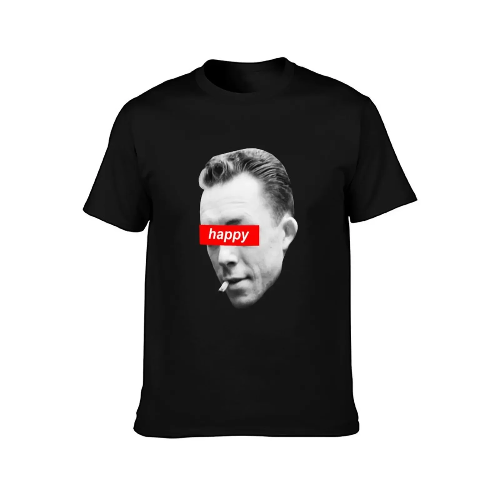 Happy Albert Camus T-Shirt cute tops luxury t-shirt Men's clothing