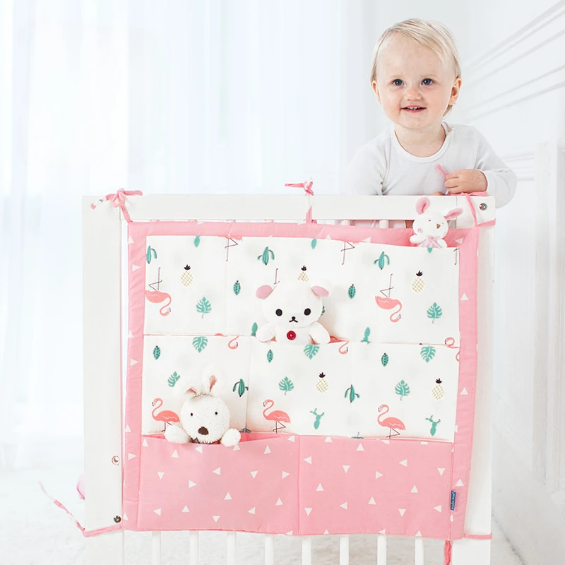 

Multi Layer Cotton Crib Storage Bag Cartoon Multifunctional Bedside Baby Diaper Storage Bag