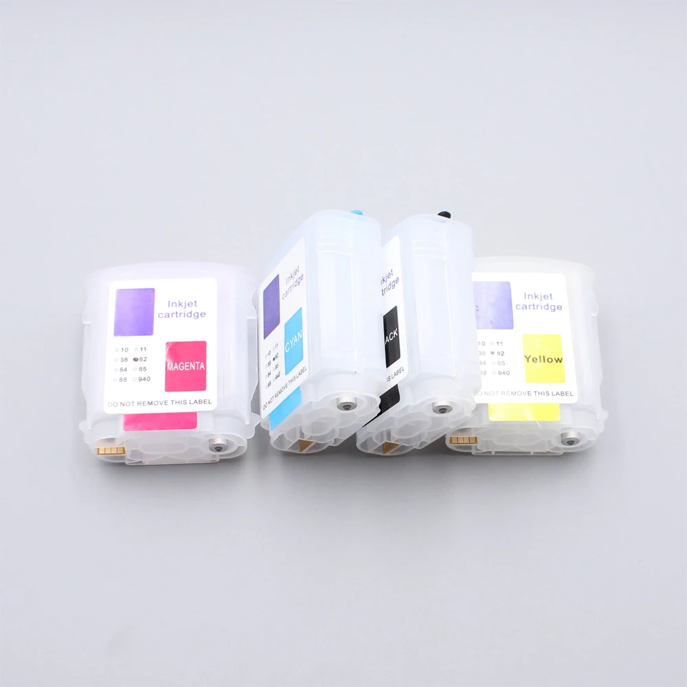 4 Colors/Set Empty Refill ink Cartridge For HP 10 82 With Auto Reset Chip For HP Designjet 500 800 815/820MPF Printer
