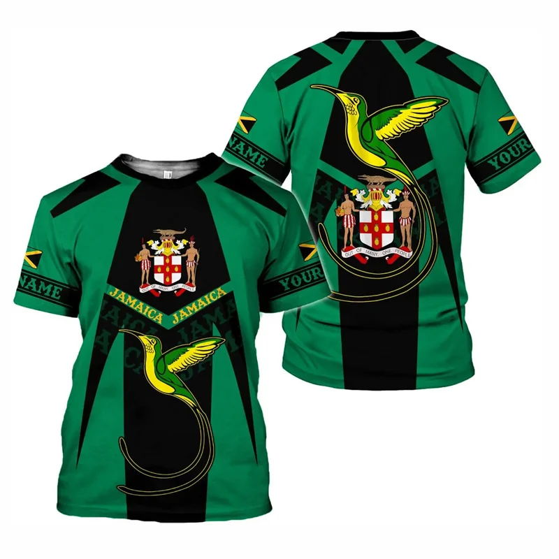 في جميع أنحاء طباعة جامايكا العلم تي شيرت للرجال الصيف س الرقبة تي شيرت ملابس الرجال قصيرة الأكمام المتضخم التي شيرت بلايز