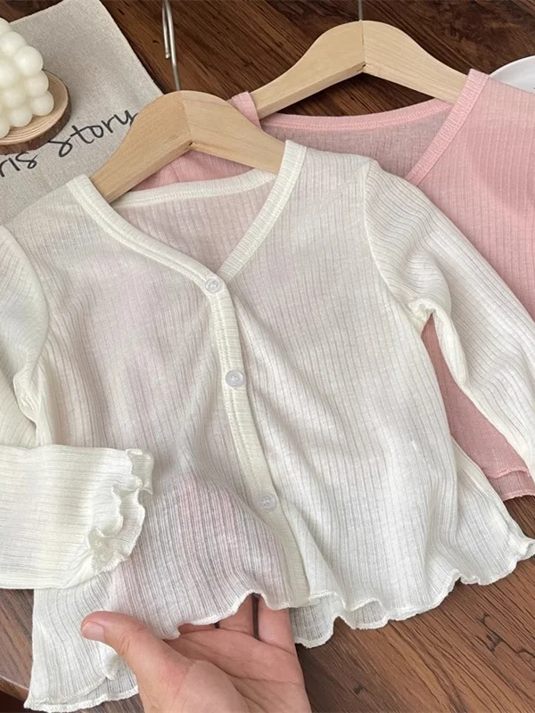 

Новая летняя женская вязаная легкая куртка 2025 года, тонкая верхняя одежда для кондиционированных помещений, солнцезащитный топ для девочек, модный лонгслив