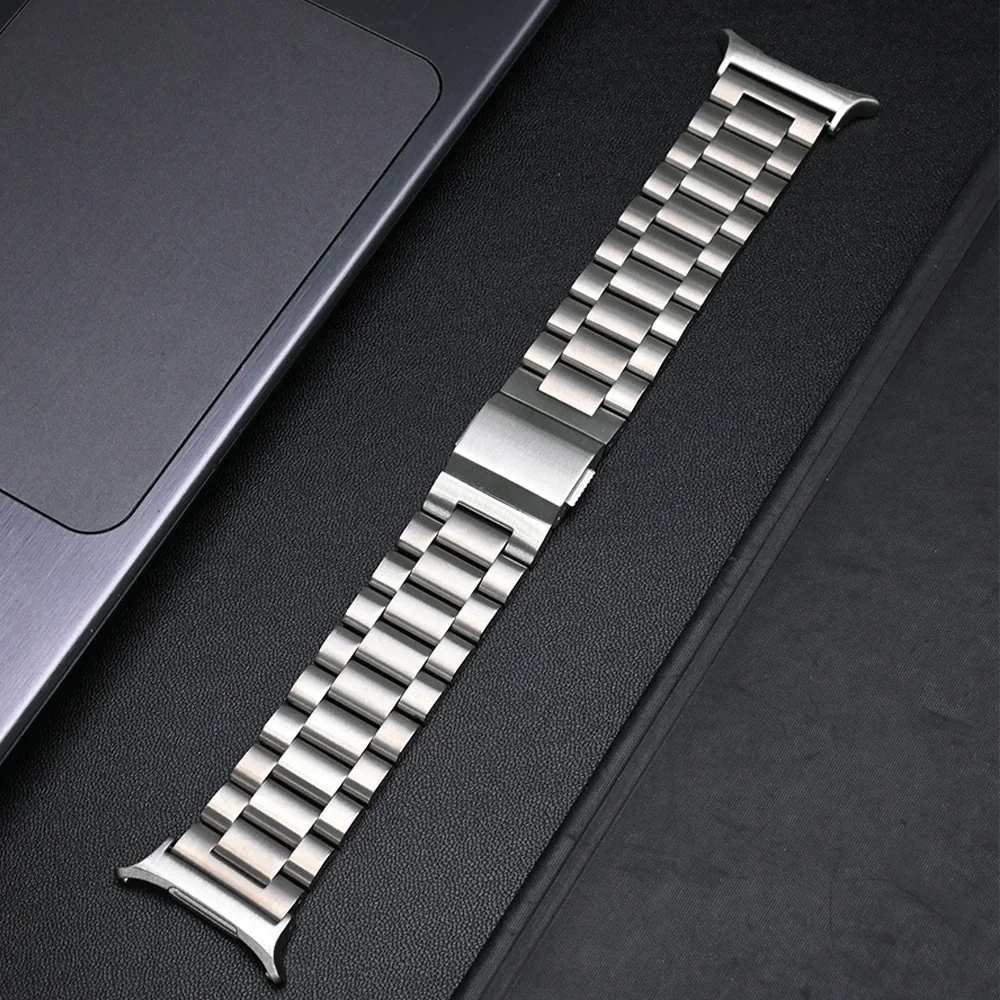 

Men Titanium Metal Strap for Samsung Galaxy Watch Ultra 47mm Magnetic Link Bracelet for Galaxy Ultra 47 No Gaps Curved End Band