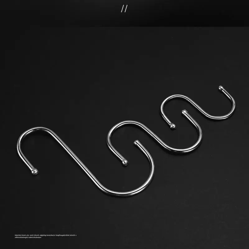 Shaped Hooks Clasp Stainless Steel Railing S Hanging Storage Hook For Home Kitchen Bathroom Organizer Holder Tools