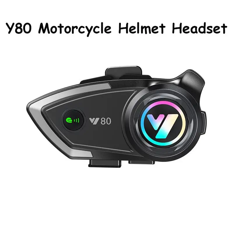

Y80 Motorcycle Helmet Headset Wireless Motobike Bluetooth 5.3 Handsfree Call Music Earphone for Riders Moto Waterproof Headphone