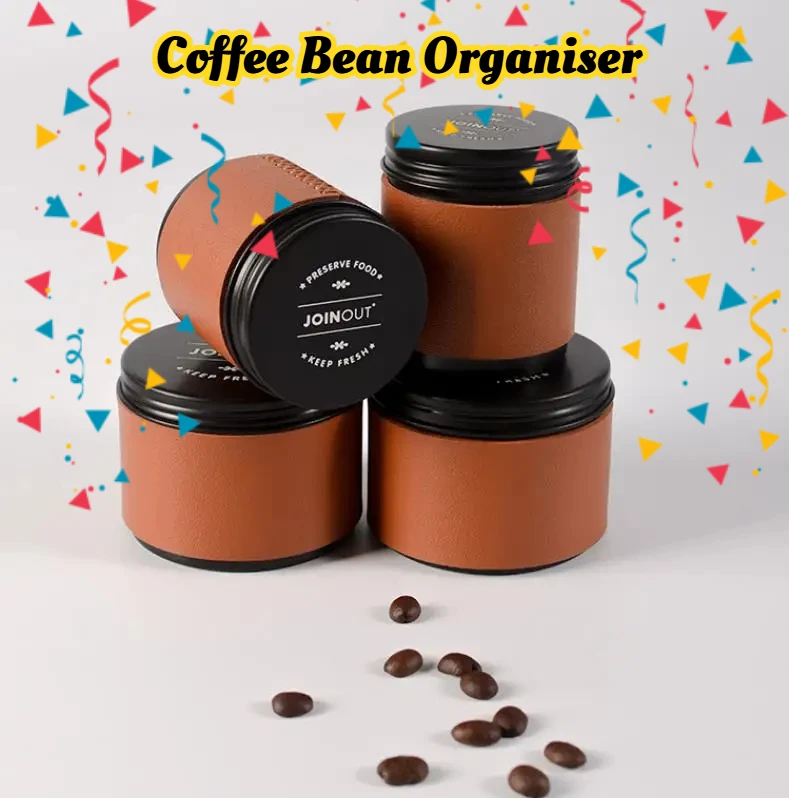 Mini Coffee Bean Organiser Coffee Powder Storage Sealed Jar Tea Bean Grain Storage Jar Portable Travel Storage Container