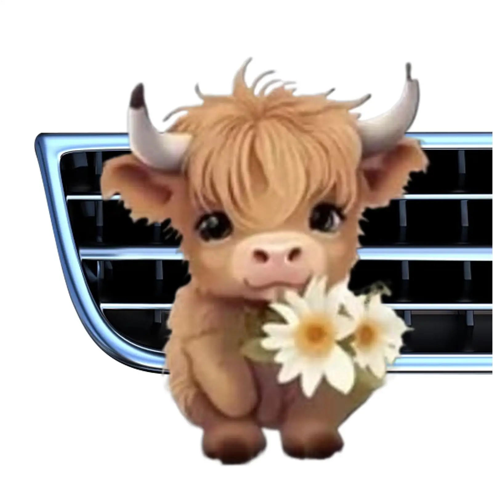 

Vent Air Fresheners For Vehicles Car Aromatherapy Diffuser Vent Clip 2D Acrylic Cute Highland Cow Shape Perfume Aromatherapy