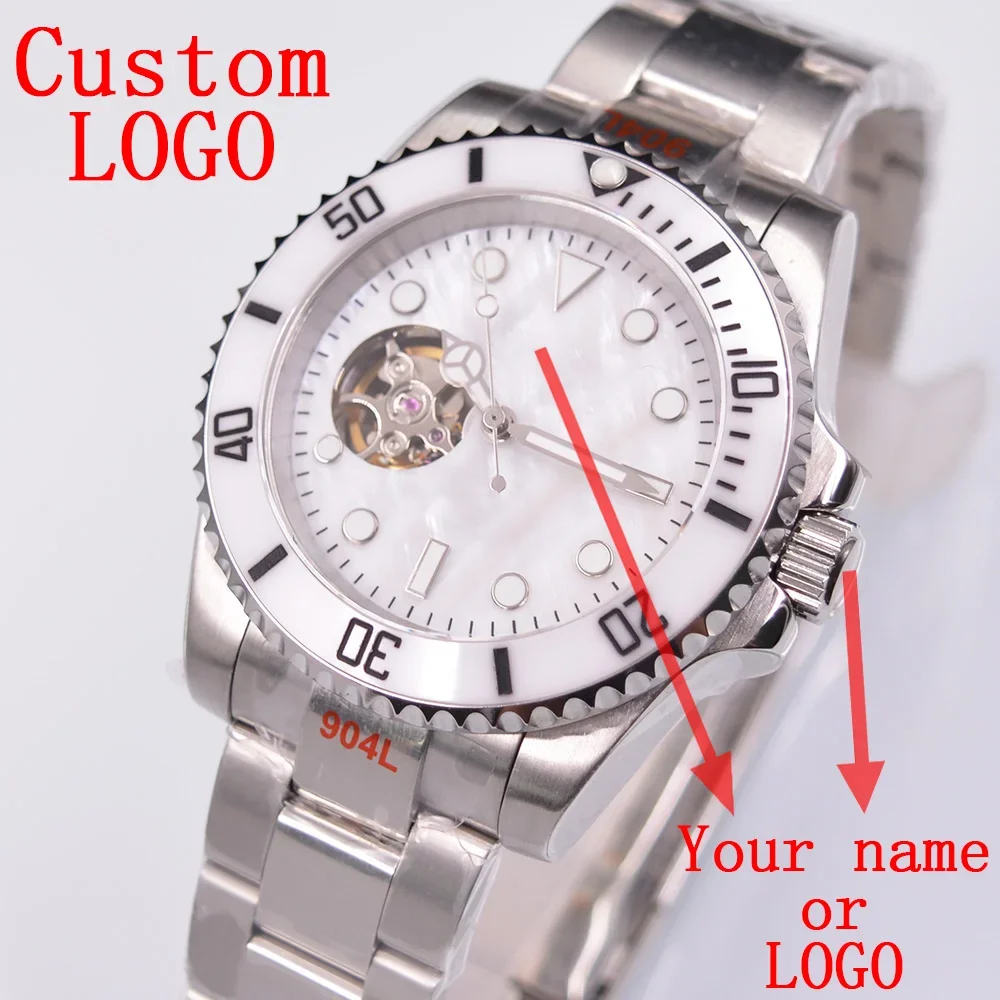 BLIGER 40mm NH38a Men's Mechanical Watches Sapphire Glass Automatic Watch For Men Stainless Steel Sterile Dial relogio masculino