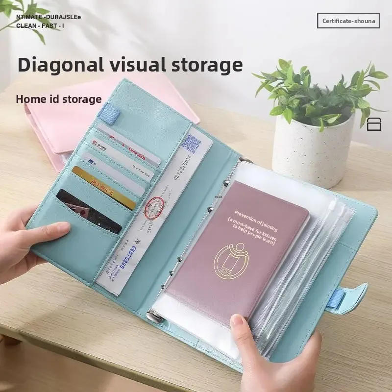Portable Baby Book Storage Album Passport Birth Certificate Household Document Vaccine Record Convenient Carry Bag Card Holder