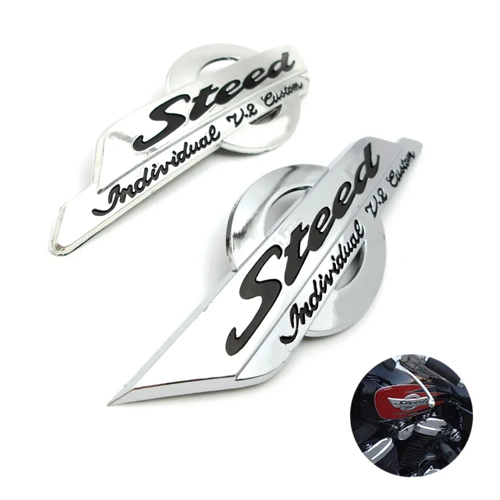 2Pcs Fuel Gas Tank Emblem Badge Decoration 3D Decals Stickers Motorcycle Petrol Cover For Honda Shadow Steed VLX 400 VT 600C-gee