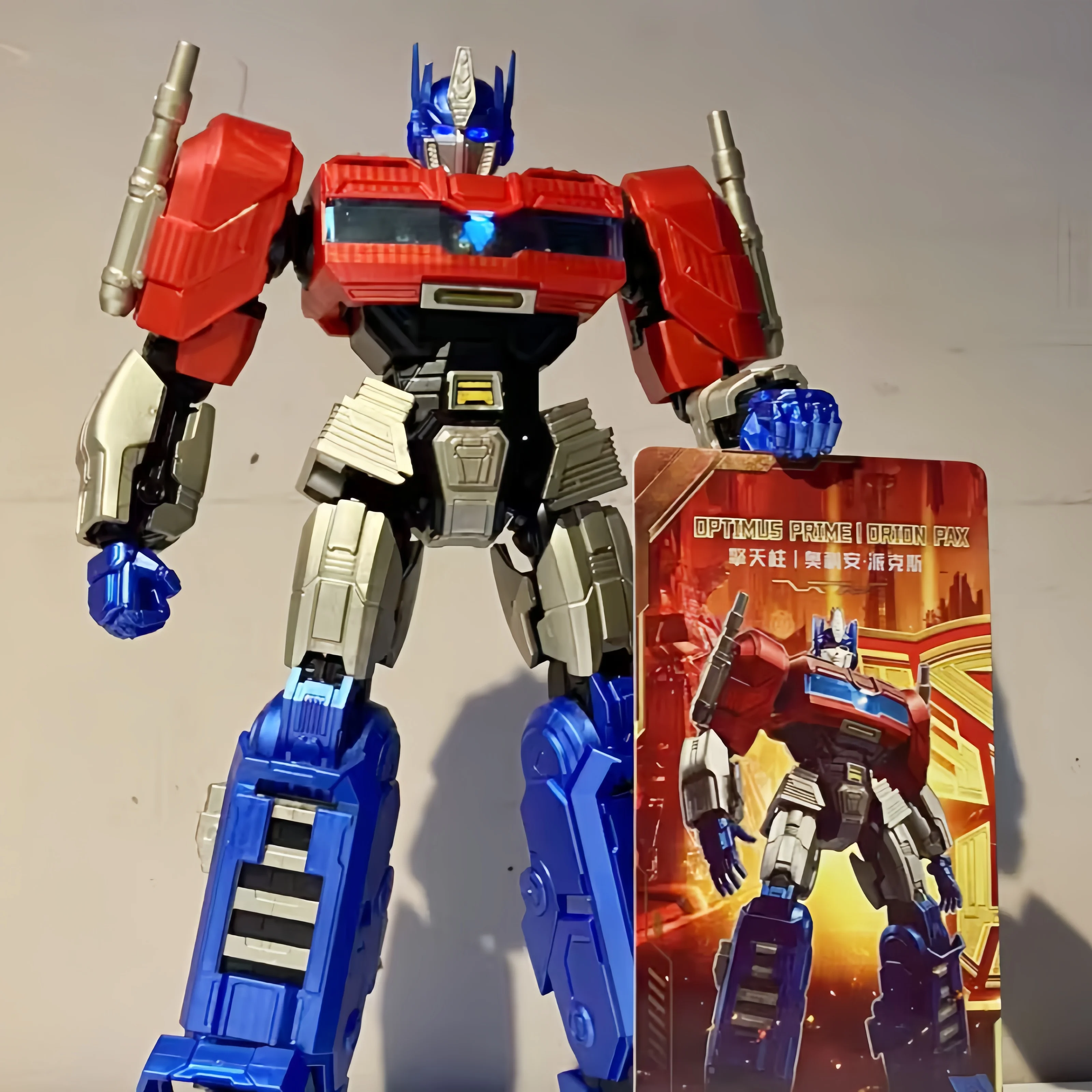 Nuevas Blokees Transformers One Action Edition Optimus Prime Orion Pax iluminación ensamblada figuras de acción modelo móvil juguete de regalo