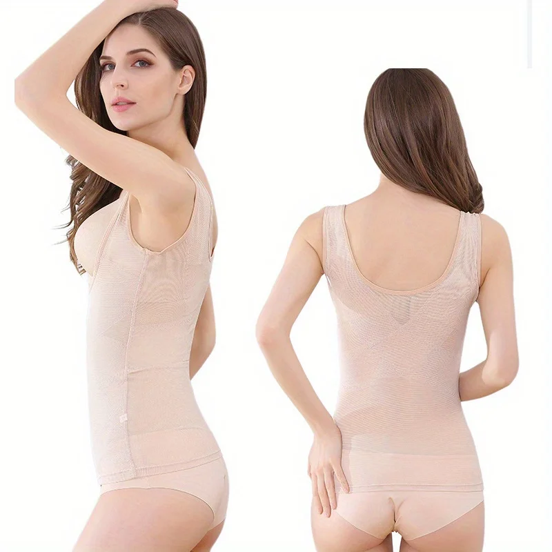 1pc Women Lightweight Seamless High Elasticity Body Shaper Waist Trainer Corset Belt Shapewear Mesh Breathable For All Seasons