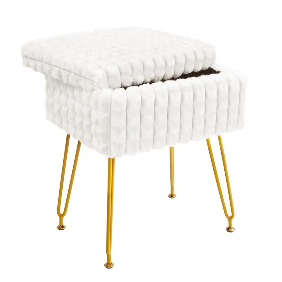 

Прямоугольный туалетный столик с местом для хранения вещей, туалетный столик из искусственного меха с противоскользящими регулируемыми ножками, меховая подставка для ног, пуфик для макияжа, кровать